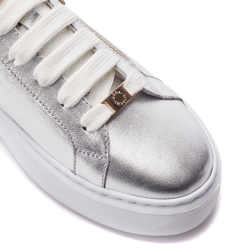 Bluebelle Silver Gold Leather Trainers