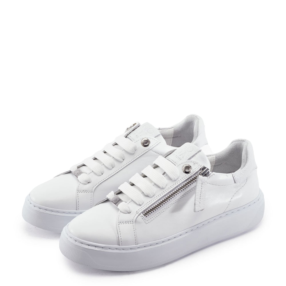 Bluebelle White Leather Trainers