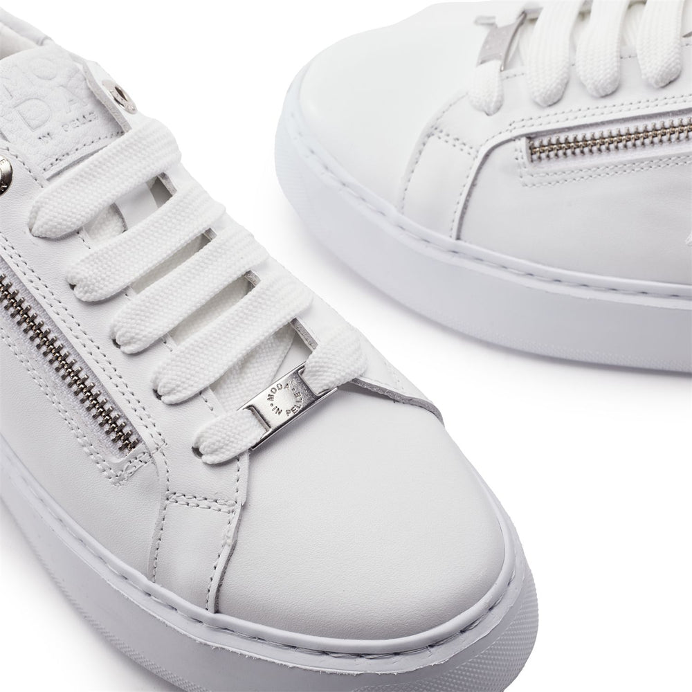 Bluebelle White Leather Trainers