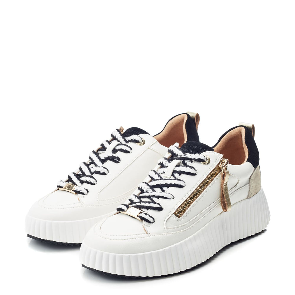 Bouville White Black Leather Trainers