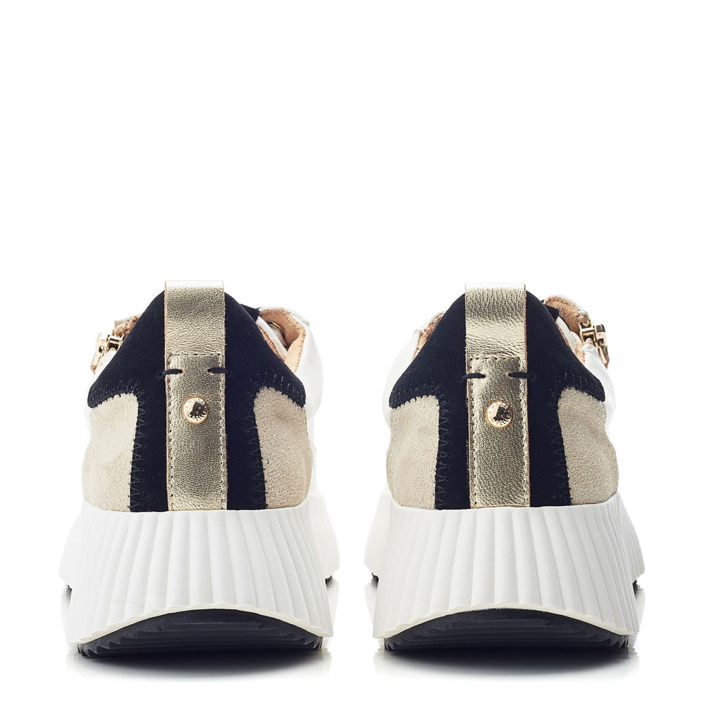 Bouville White Black Leather Trainers