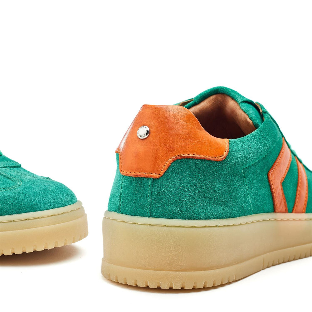 Bramble Dark Green Suede Trainers