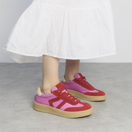 Bramble Pink-Red Suede Trainers