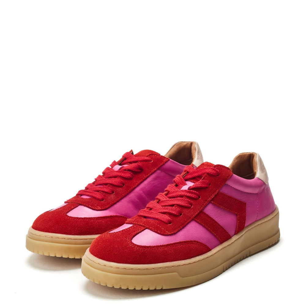 Bramble Pink-Red Suede Trainers