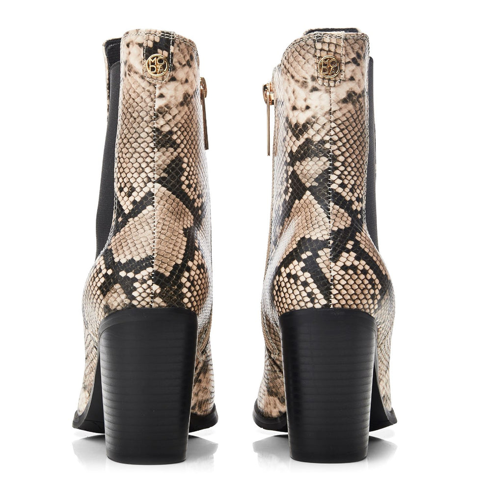 Briee Natural Snake Print Boots