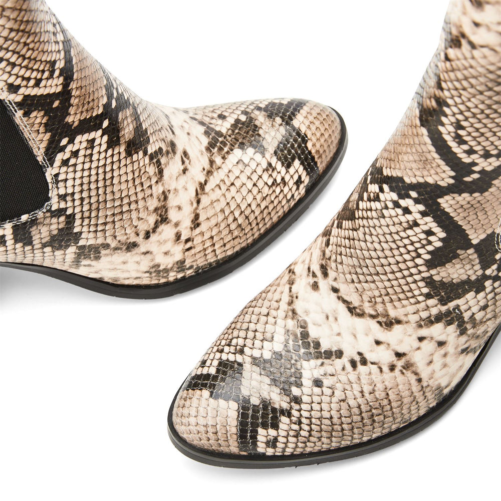 Briee Natural Snake Print Boots