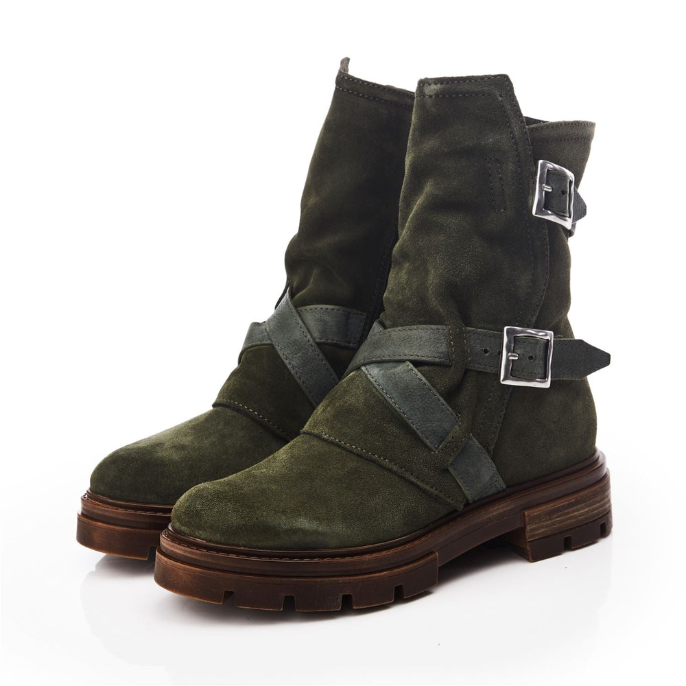 Briona Green Suede Boots