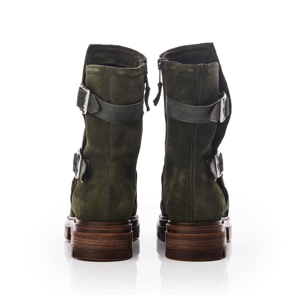 Briona Green Suede Boots