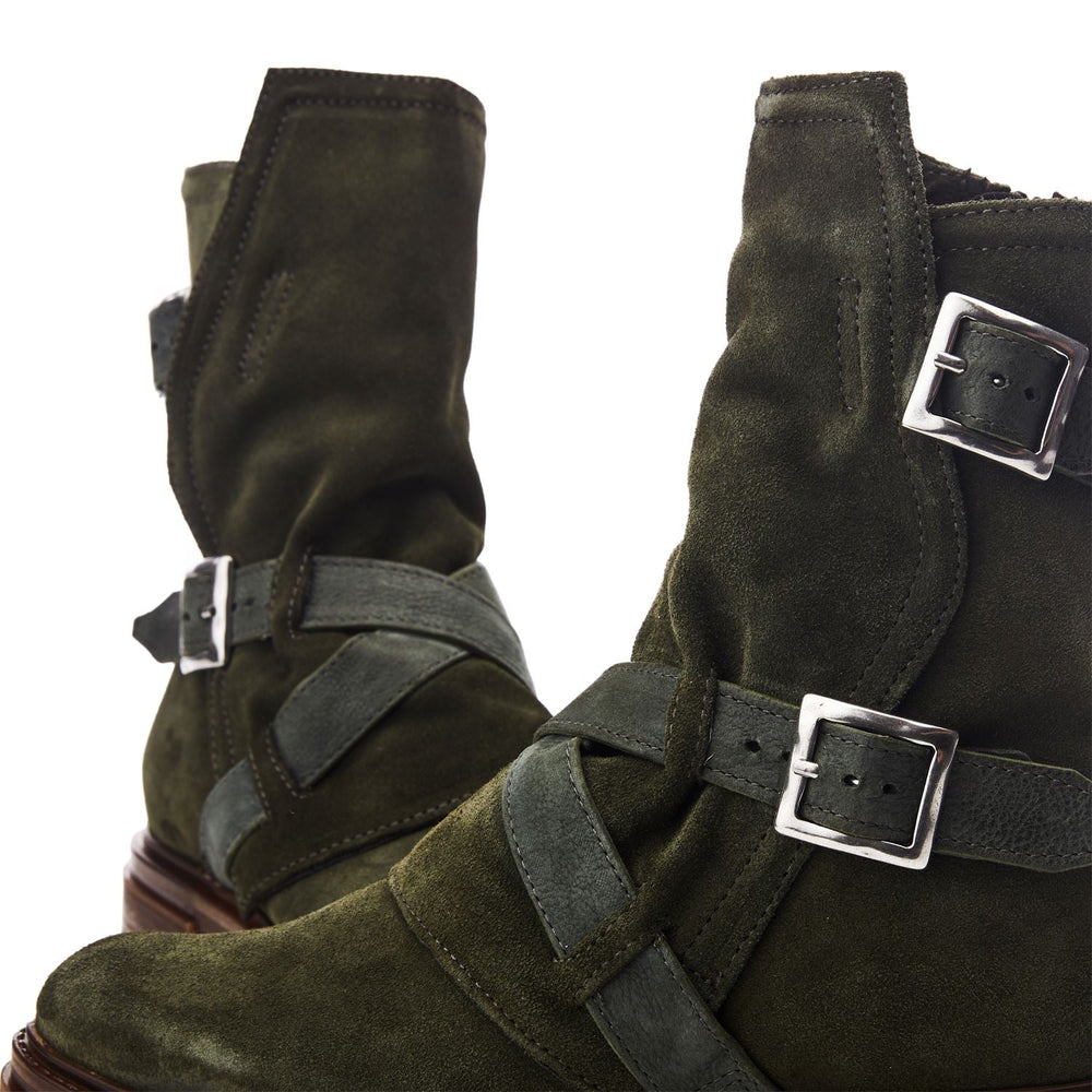 Briona Green Suede Boots