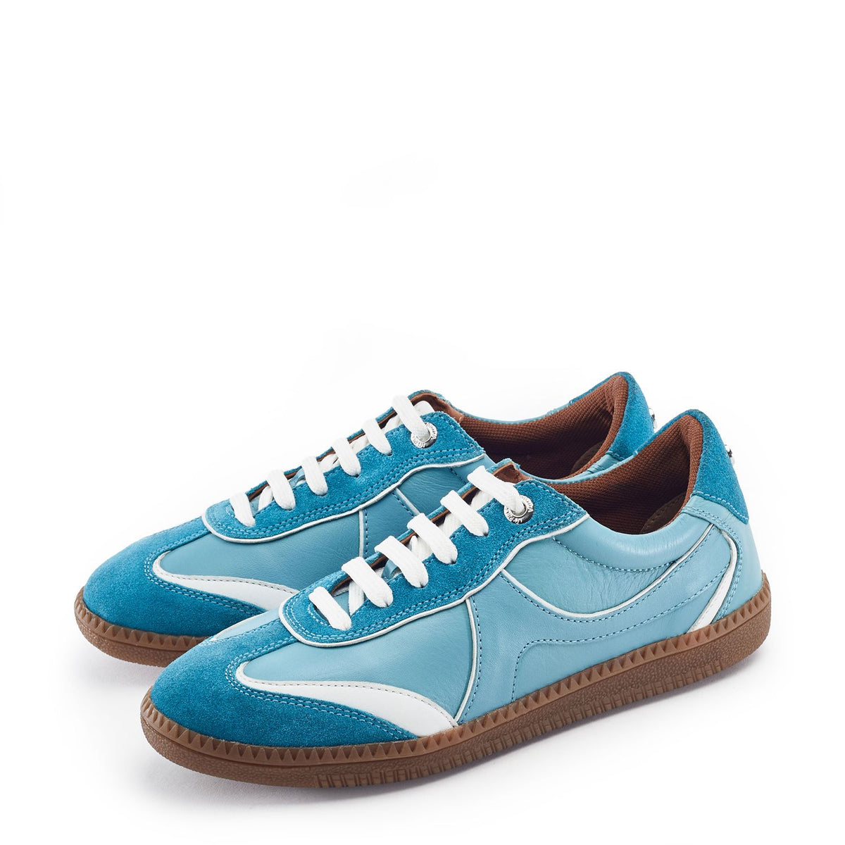 Brioni Light Blue Leather Trainers