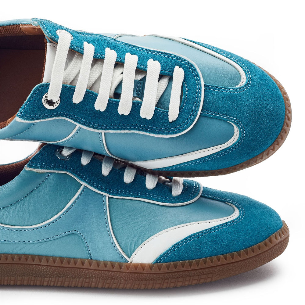 Brioni Light Blue Leather Trainers