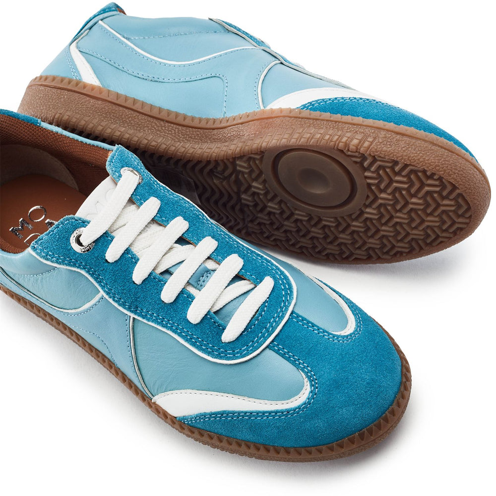 Brioni Light Blue Leather Trainers