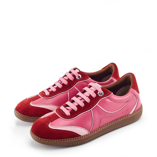 Brioni Pink-Red Leather Trainers