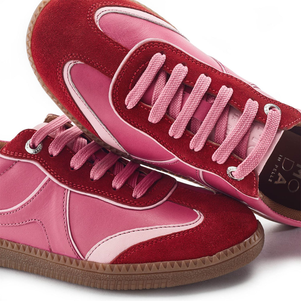 Brioni Pink-Red Leather Trainers