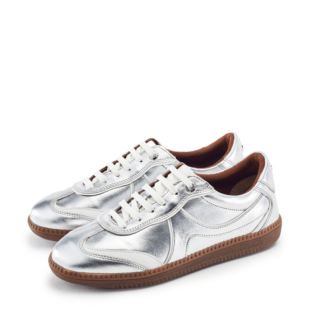 Brioni Silver Leather Trainers