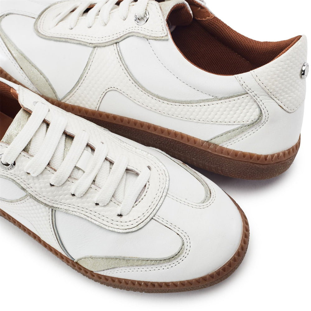 Brioni White Snake Print Leather Trainers