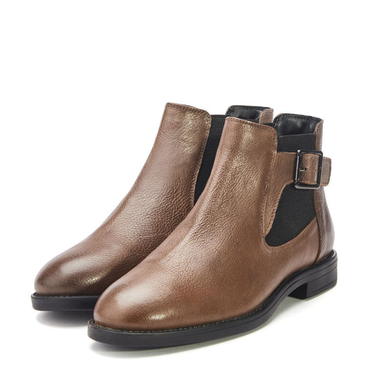 Bryana Grey Leather Boots