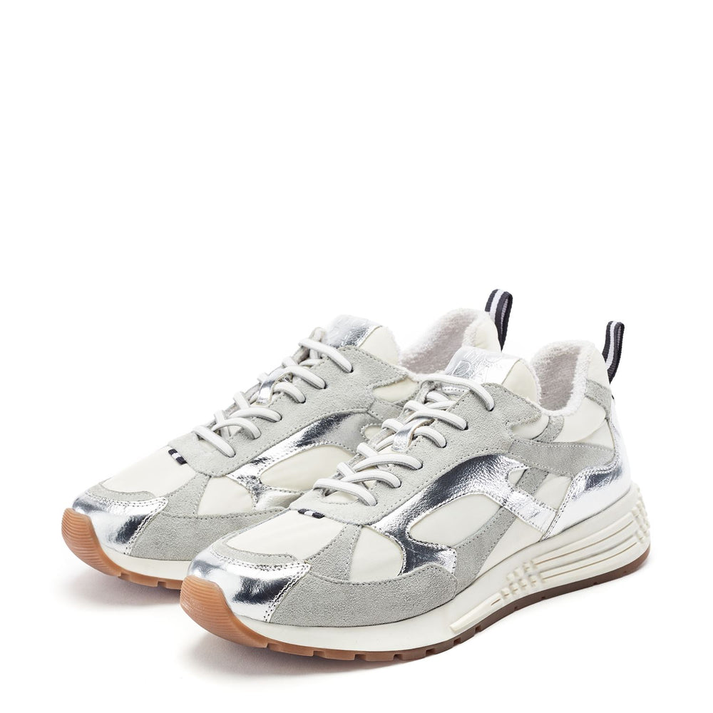 Bryani White - Silver Suede Trainers