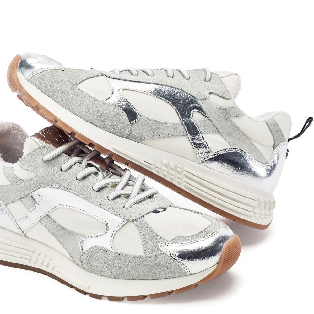 Bryani White - Silver Suede Trainers
