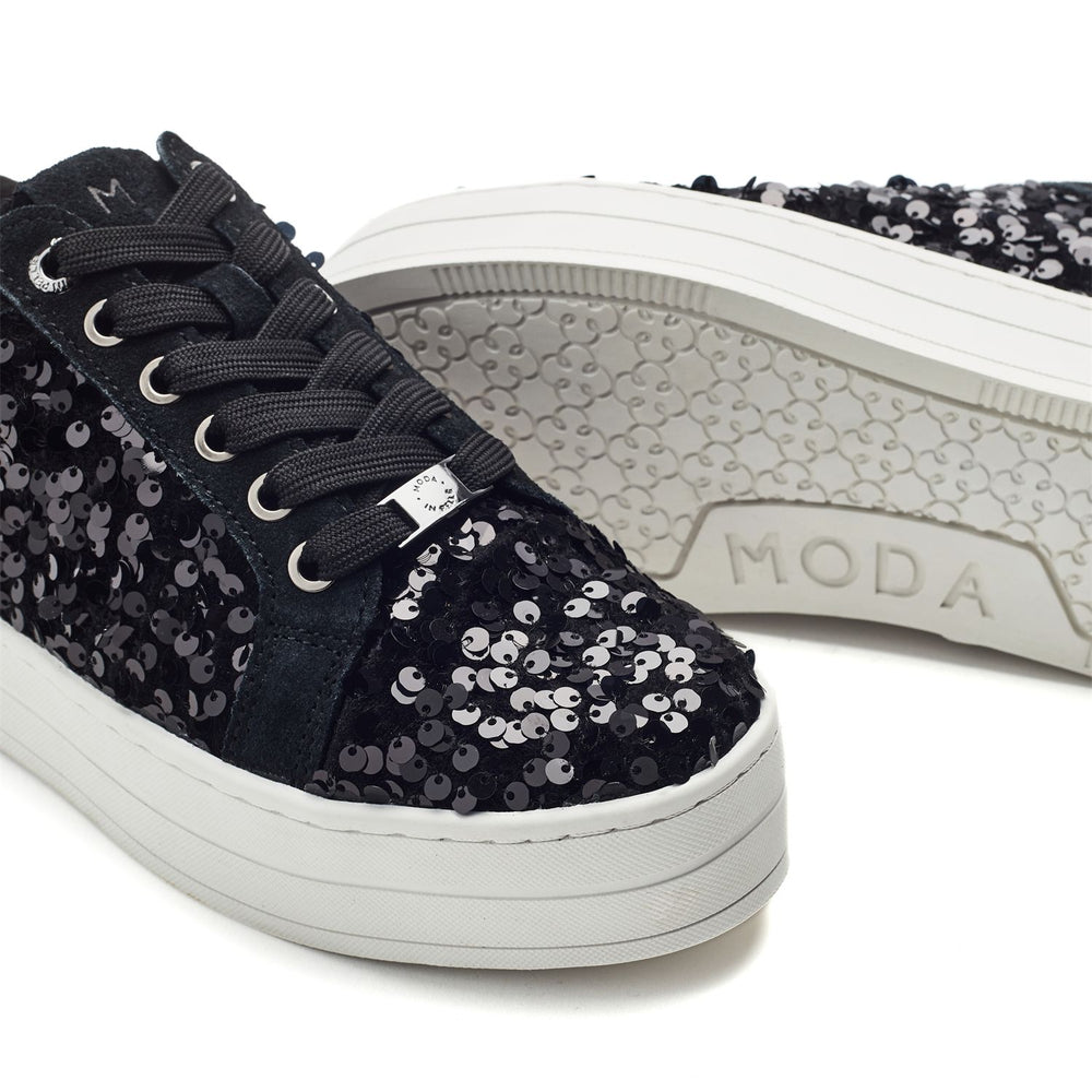 Buttercupp Black Sequin Trainers