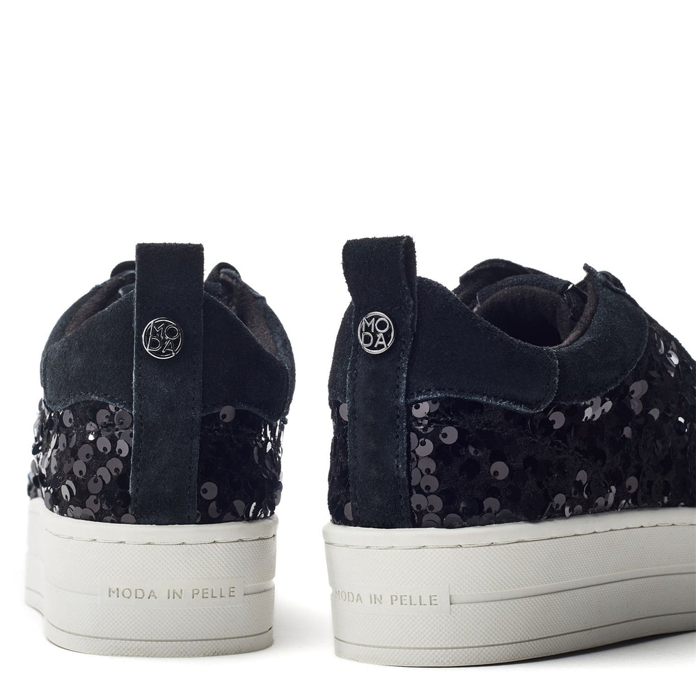 Buttercupp Black Sequin Trainers