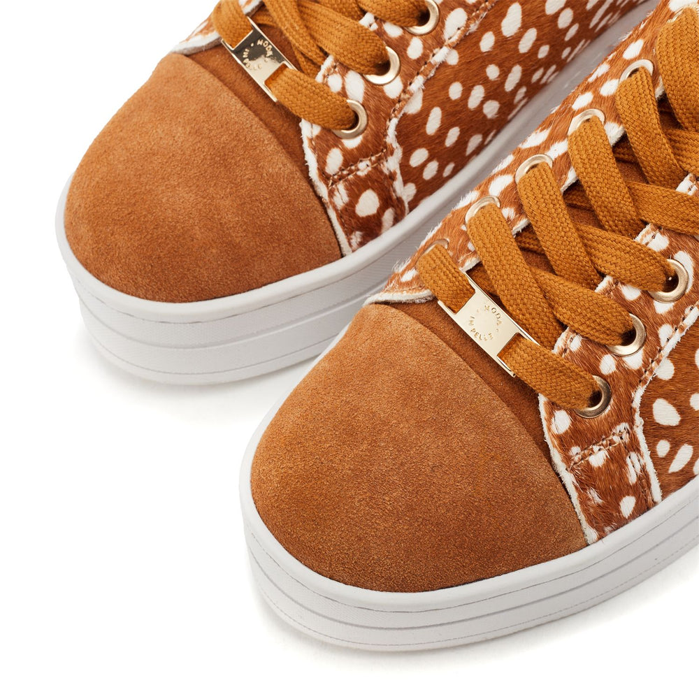 Buttercupp Fawn Fawn Print Pony Hair Trainers