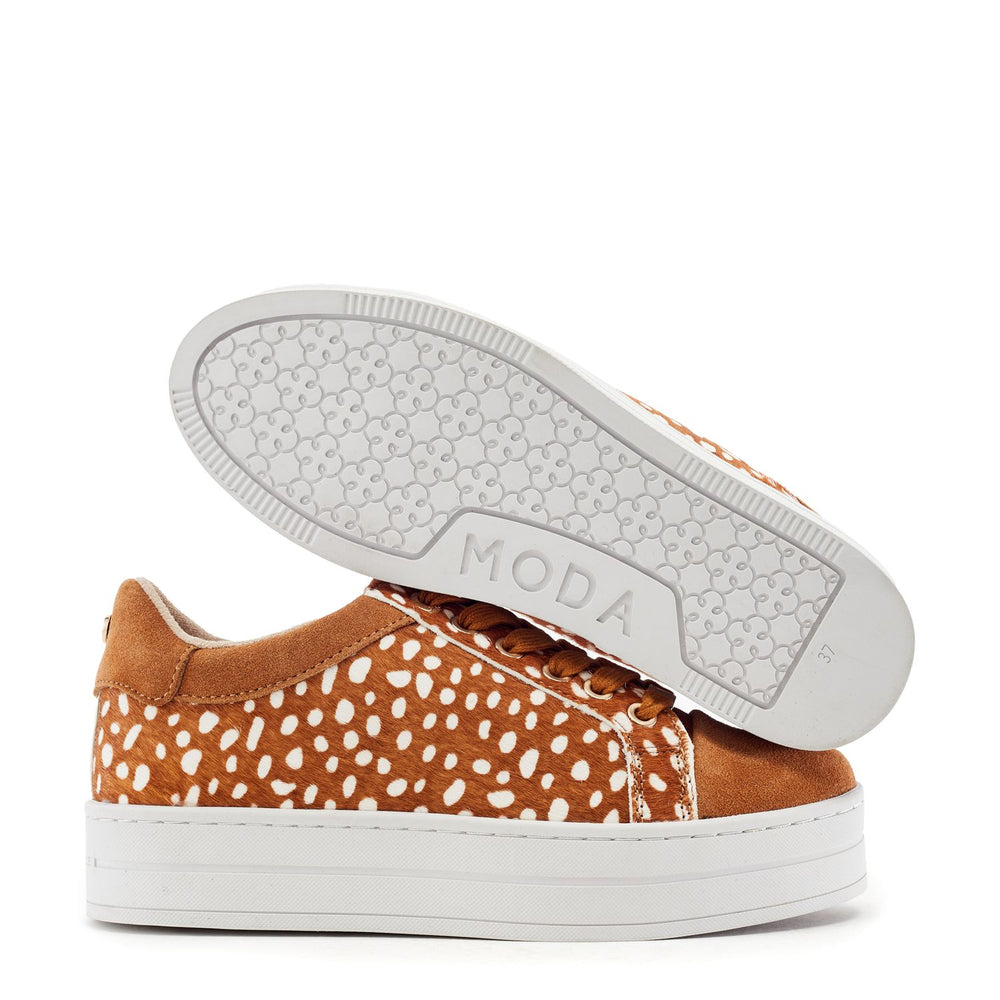Buttercupp Fawn Fawn Print Pony Hair Trainers