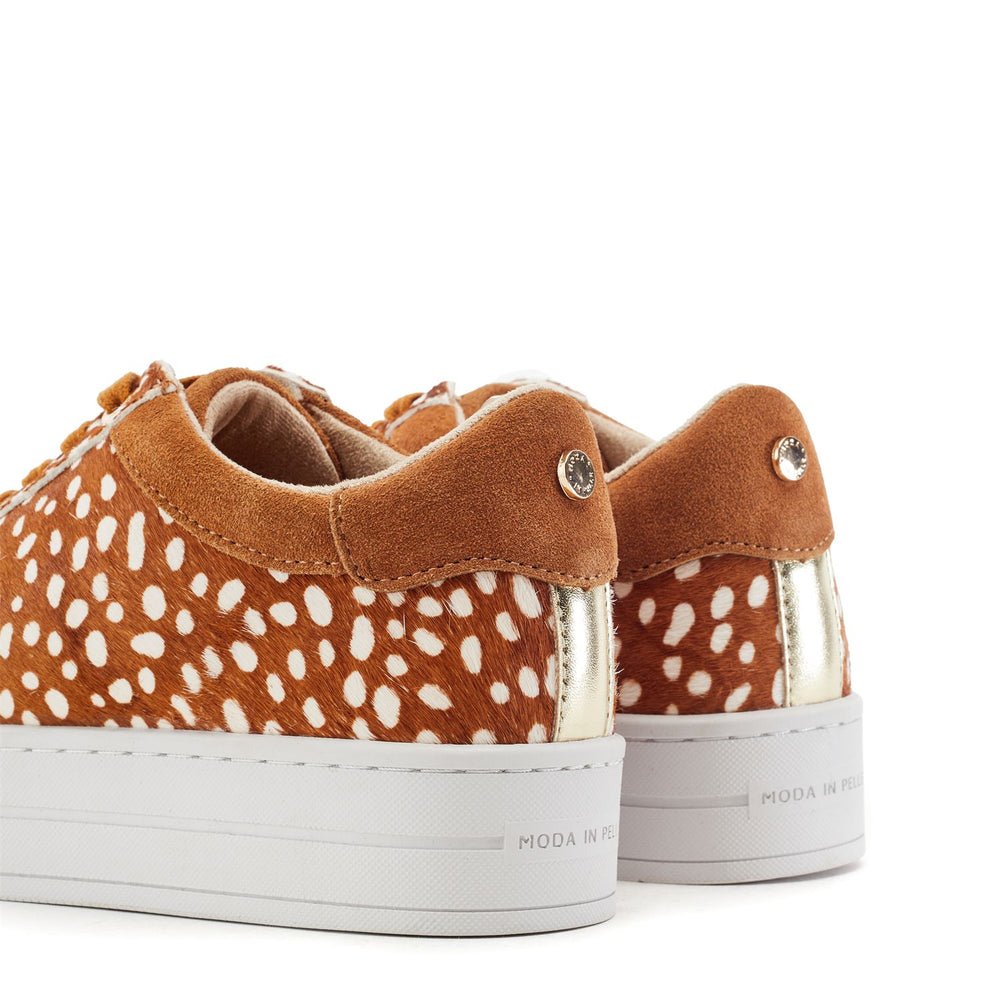 Buttercupp Fawn Fawn Print Pony Hair Trainers