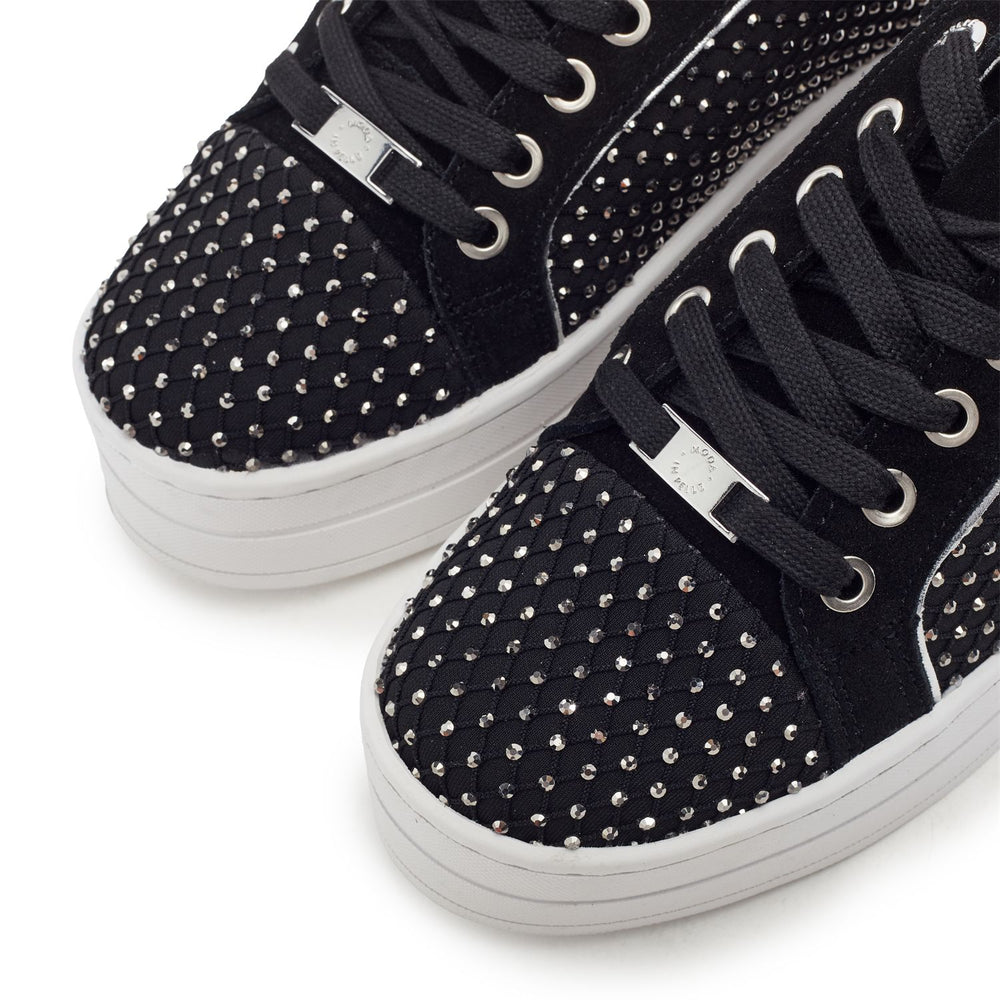 Buttercupp Jet Black Textile Trainers