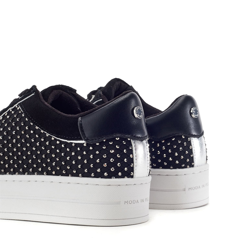 Buttercupp Jet Black Textile Trainers