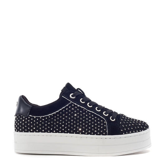 Buttercupp Jet Black Textile Trainers