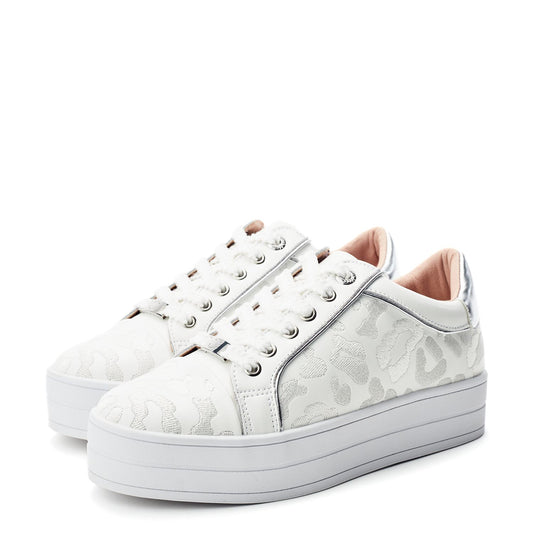 Buttercupp White Leather Trainers