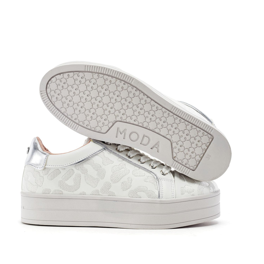 Buttercupp White Leather Trainers