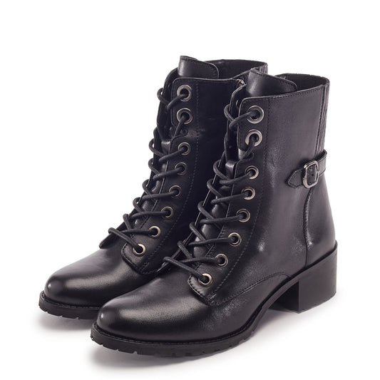Buzz Black Leather Boots