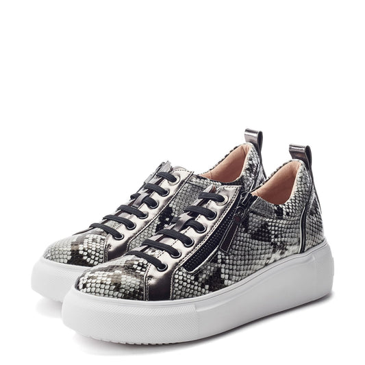 Calise Natural Snake Leather Trainers