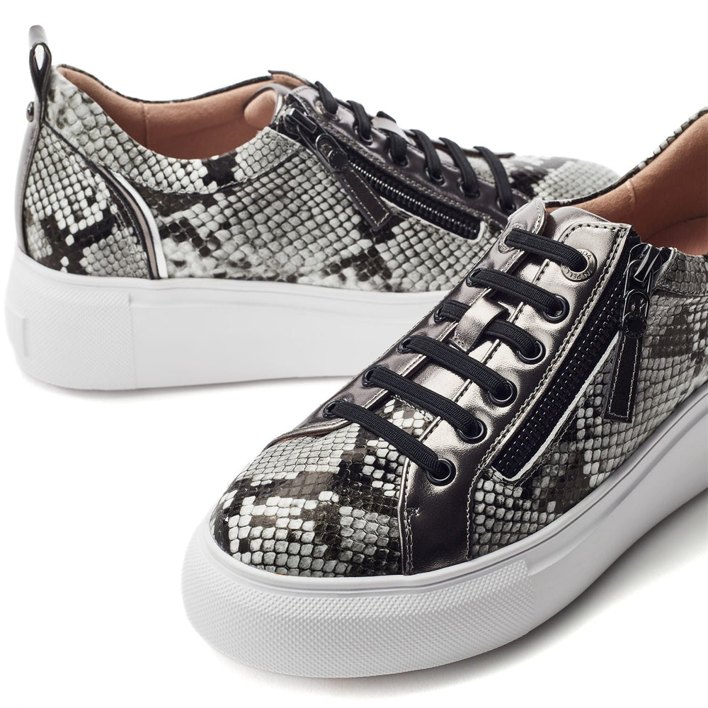 Calise Natural Snake Leather Trainers