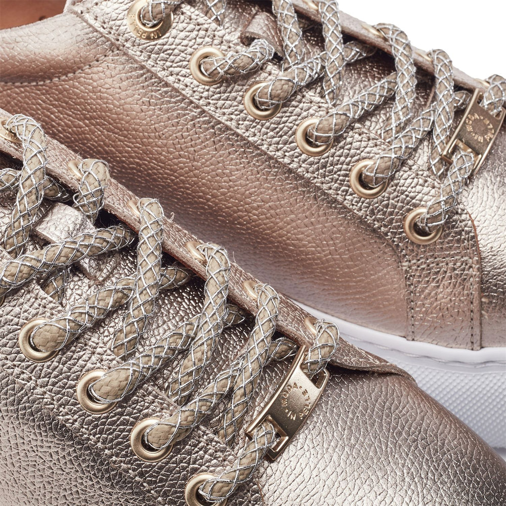 Candi Gold Leather Trainers