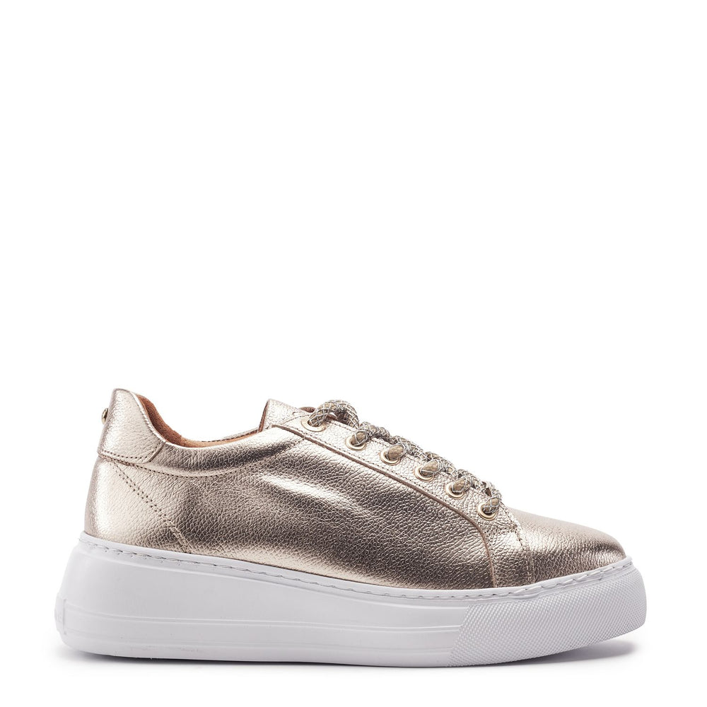 Candi Gold Leather Trainers