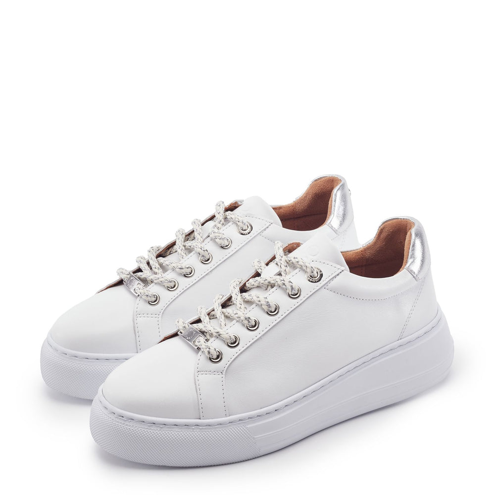 Candi White Leather Trainers