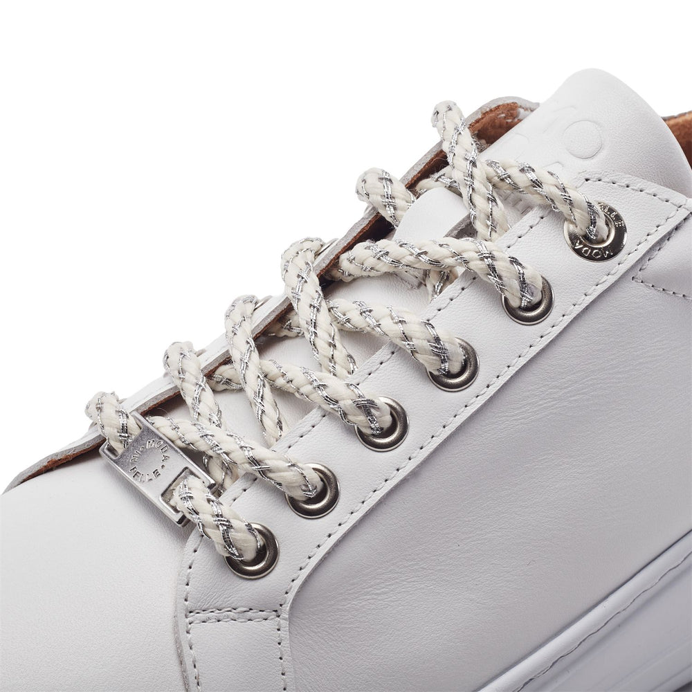 Candi White Leather Trainers