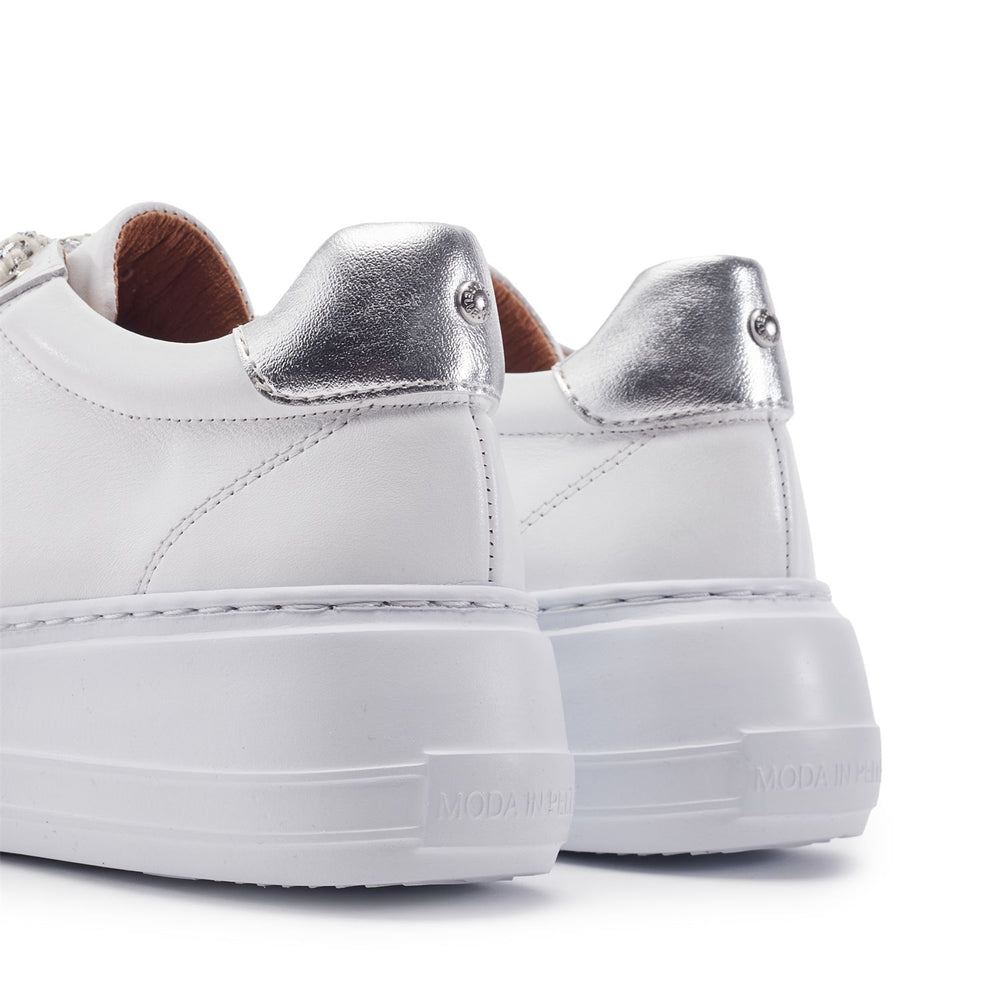 Candi White Leather Trainers