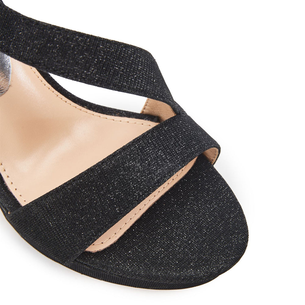 Cassi Black Textile Sandals