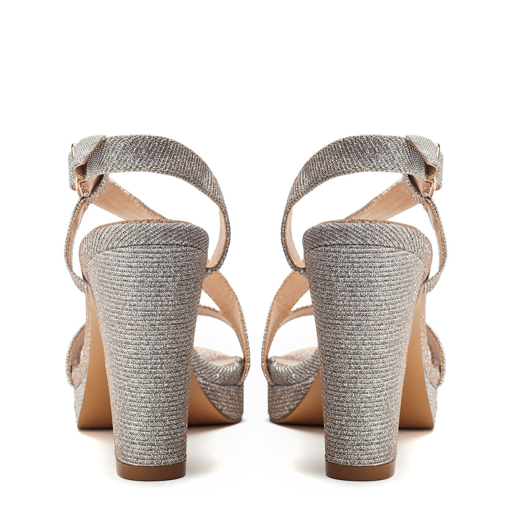 Cassi Gold Textile Sandals