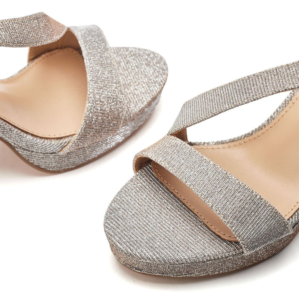 Cassi Gold Textile Sandals