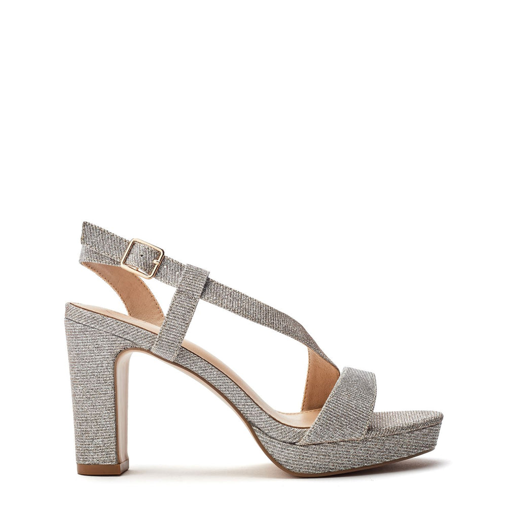 Cassi Gold Textile Sandals