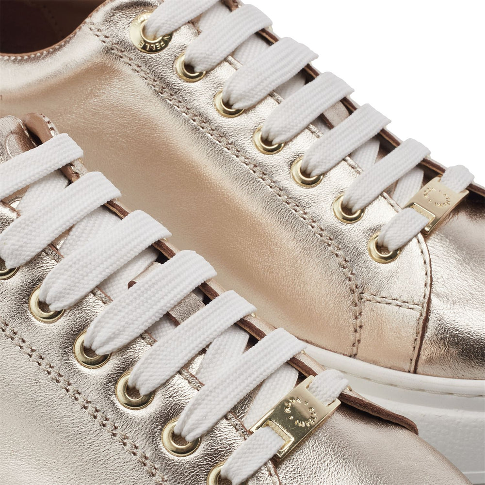 Cherrie Gold Leather Trainers