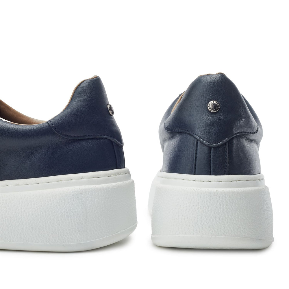 Cherrie Navy Leather Trainers