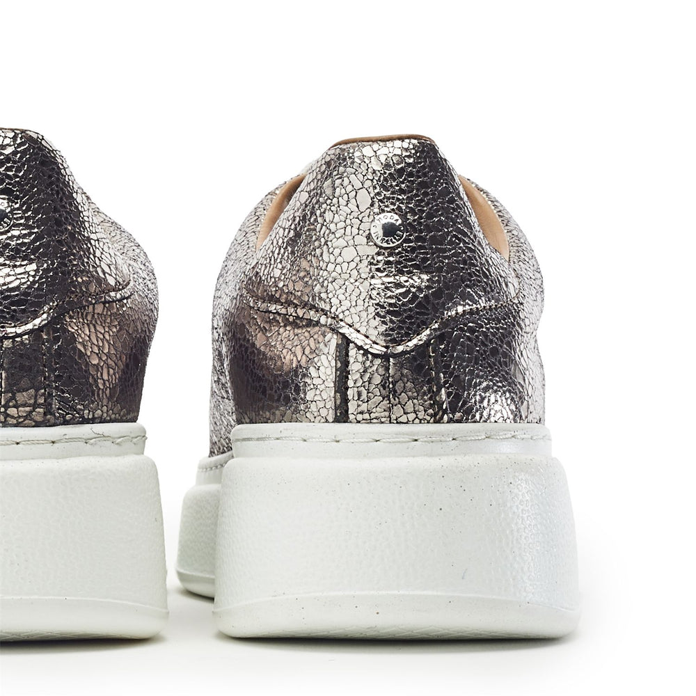 Cherrie Pewter Leather Trainers
