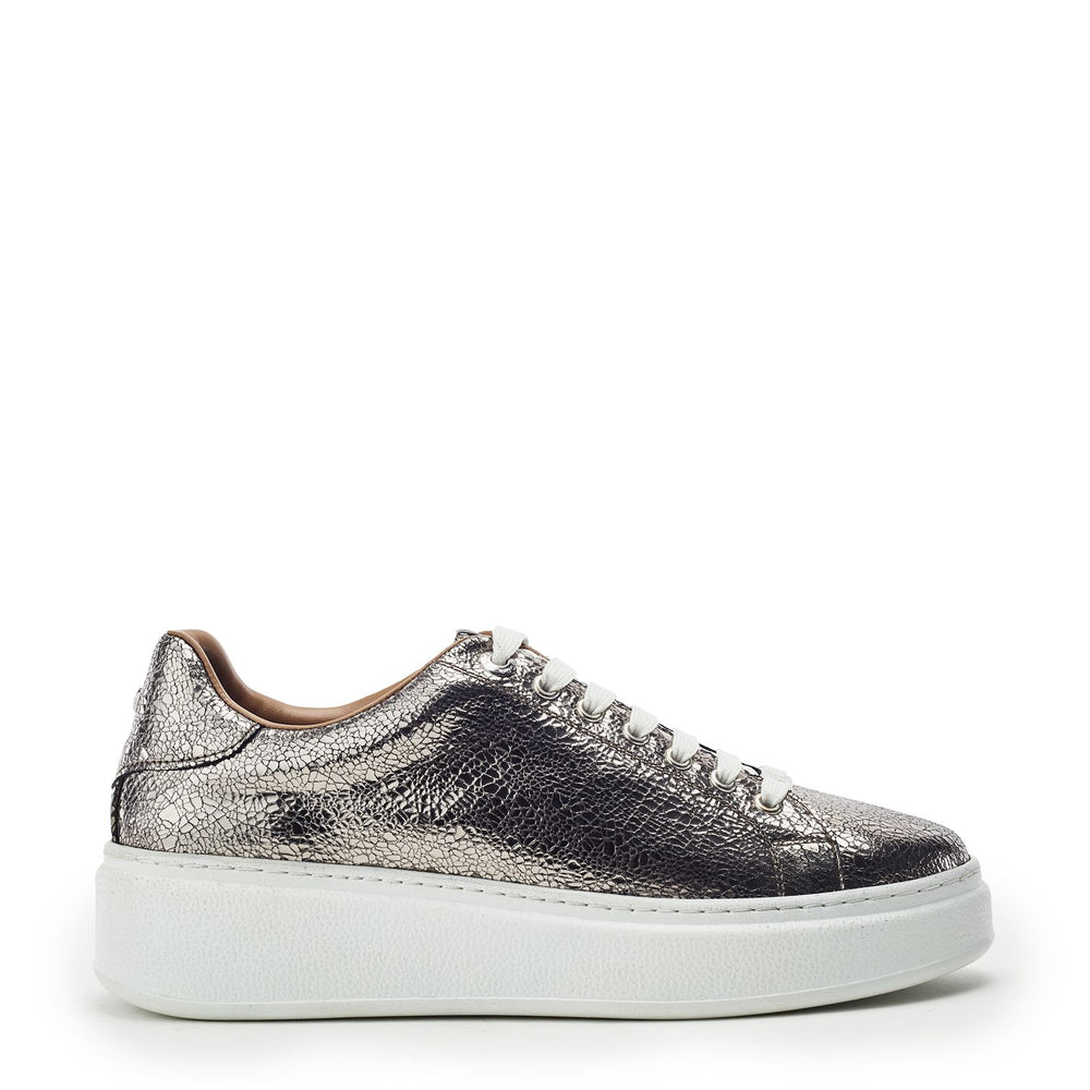 Cherrie Pewter Leather Trainers