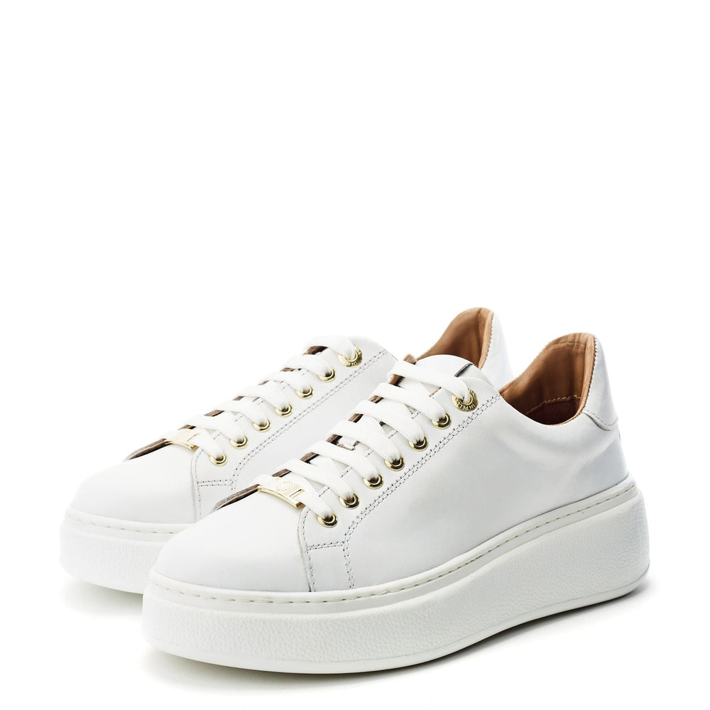 Cherrie White Leather Trainers